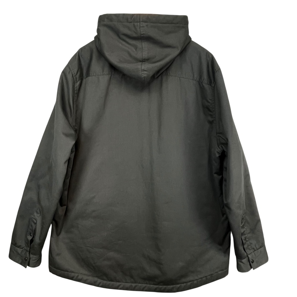 Alfani Mens Black Hooded Sherpa Lined Button Down Streetwear Shirt Jacket XXL - Picture 3 of 6